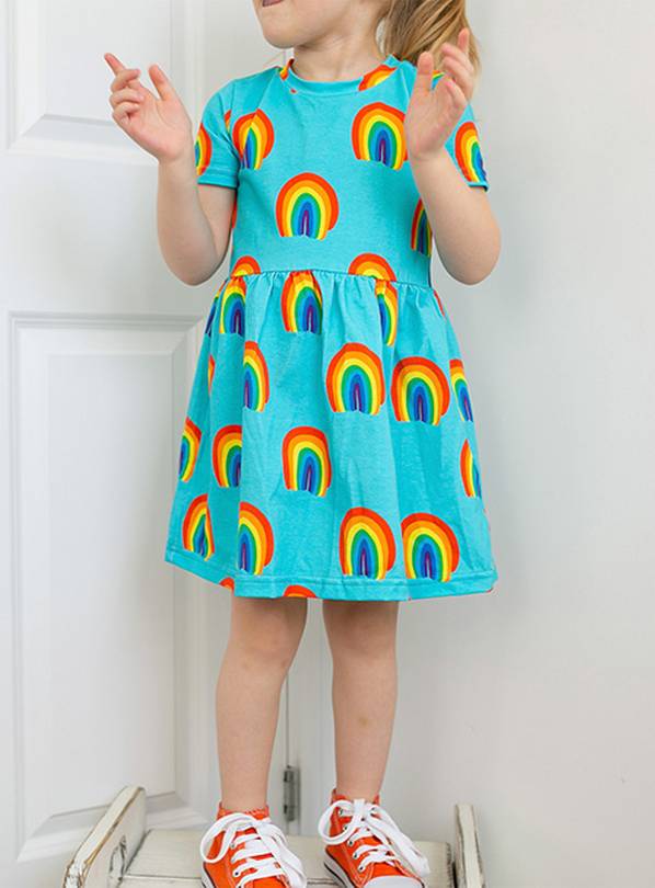 FRED & NOAH Aqua Rainbow Dress 3-4 Years